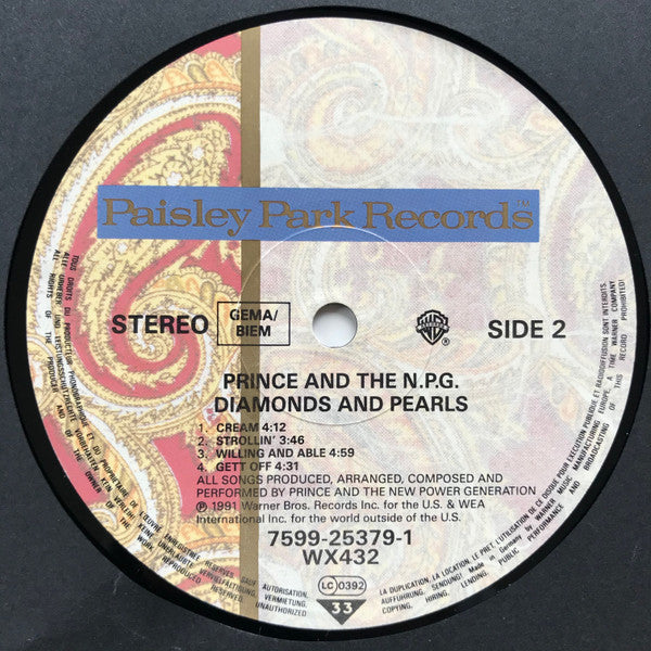 Prince & The New Power Generation : Diamonds And Pearls (2xLP, Album)