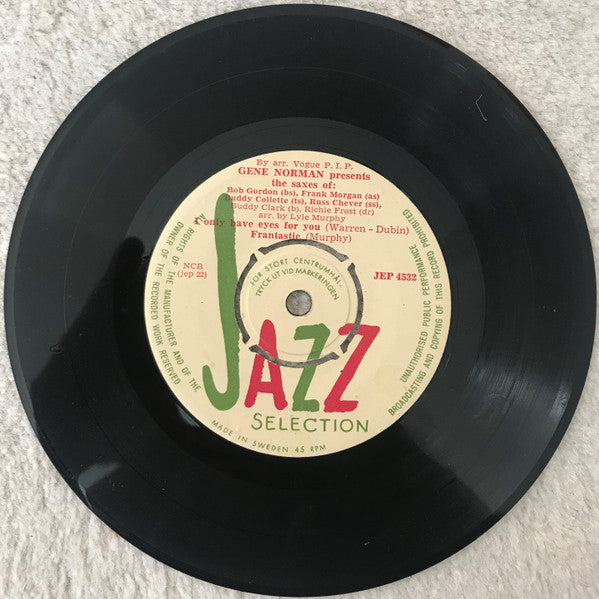 Bob Gordon (2), Frank Morgan, Buddy Collette, Russ Cheever : I Only Have Eyes For You (7", EP)