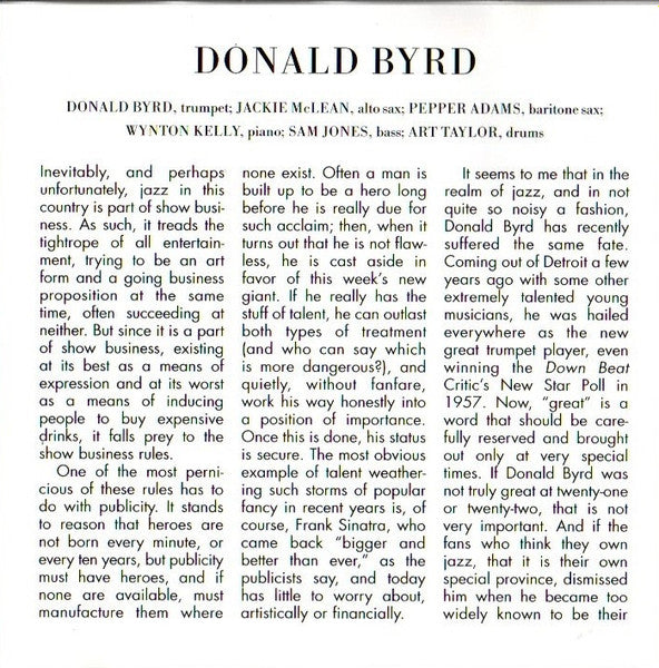 Donald Byrd : Off To The Races (CD, Album, RE, RM)