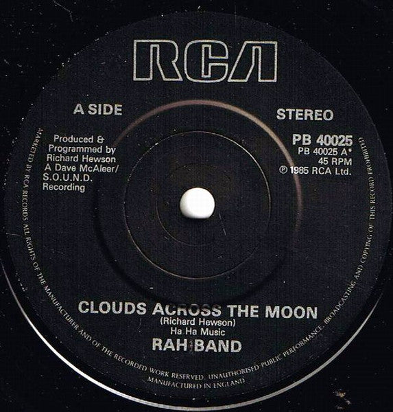 RAH Band : Clouds Across The Moon (7", Single)
