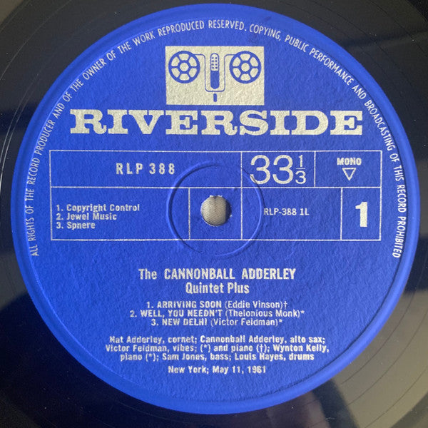 The Cannonball Adderley Quintet : Plus (LP, Album, Mono)