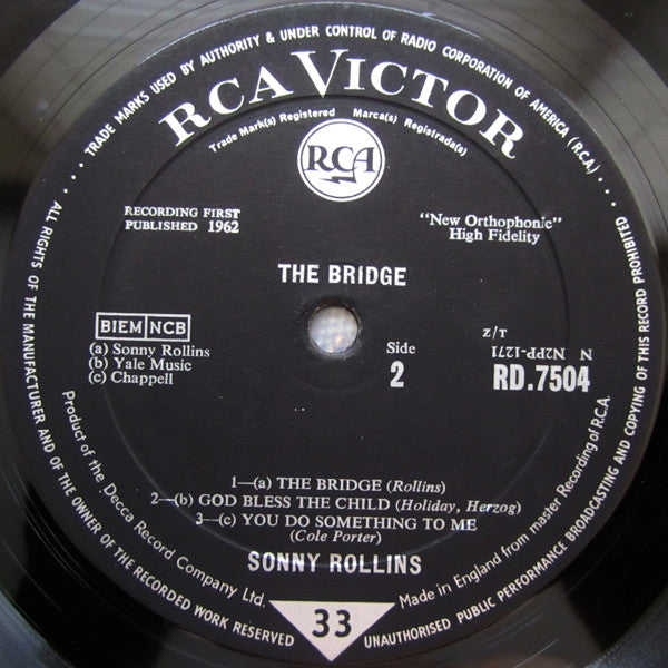 Sonny Rollins : The Bridge (LP, Album, Mono)
