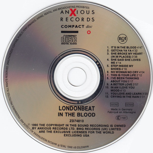 Londonbeat : In The Blood (CD, Album)
