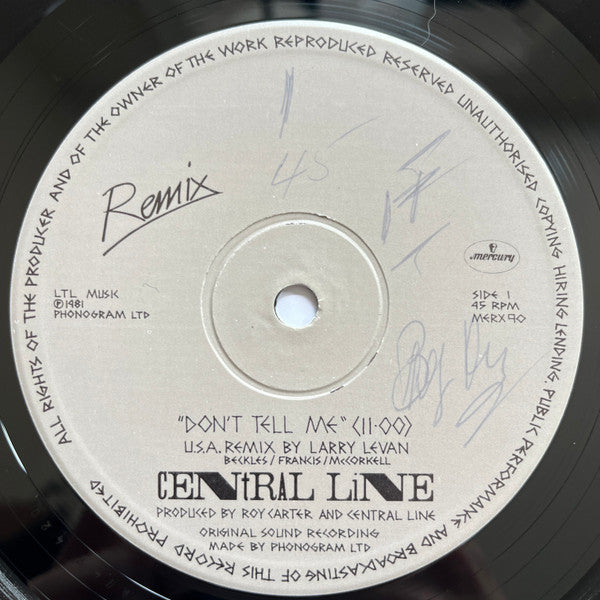 Central Line : Don't Tell Me (Remix) (12", Single)