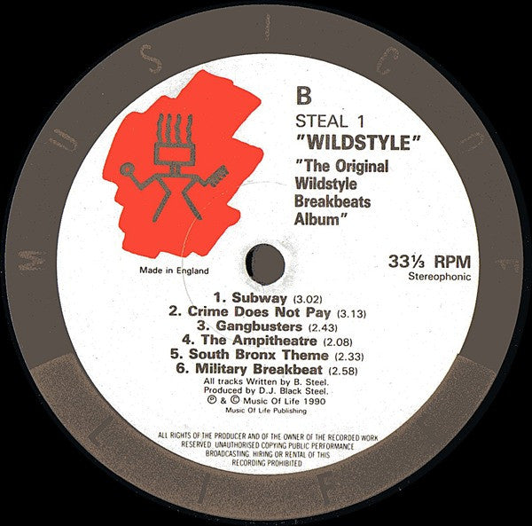 DJ Black Steel : The Original Wildstyle Breakbeats Album (LP, Album)