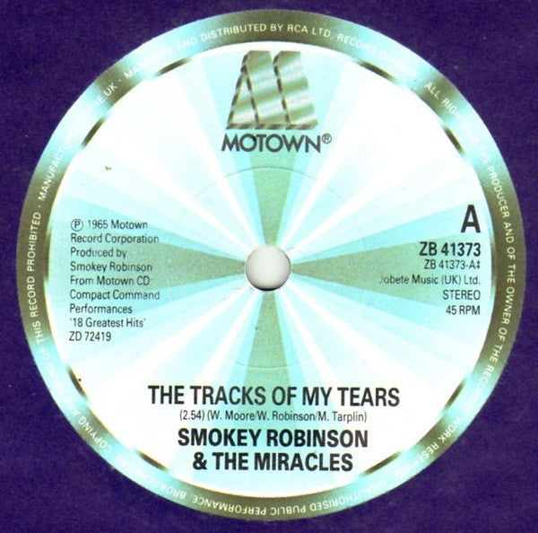 Smokey Robinson & The Miracles* : The Tracks Of My Tears / I Second That Emotion (7", Single)