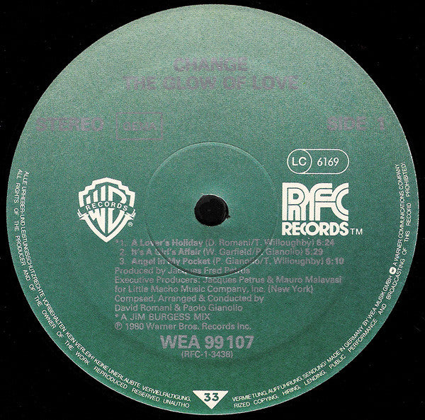Change : The Glow Of Love (LP, Album)