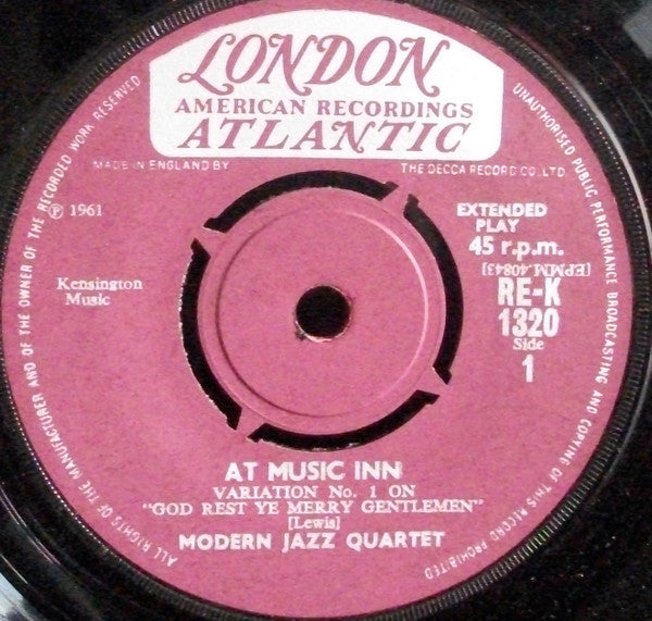 The Modern Jazz Quartet : The Modern Jazz Quartet At Music Inn (7", EP, Mono)