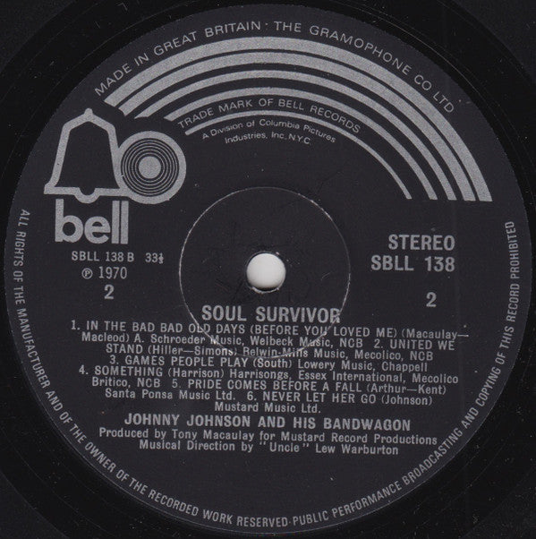 Johnny Johnson And The Bandwagon : Soul Survivor (LP, Album)