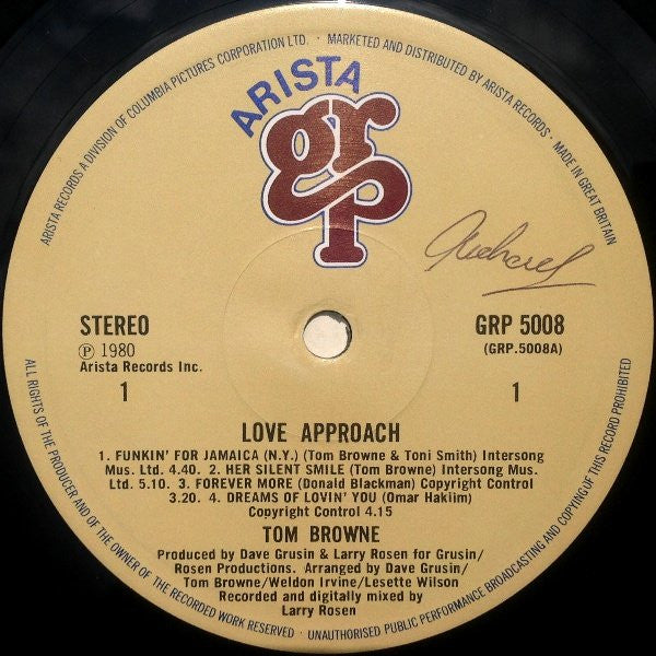 Tom Browne : Love Approach (LP, Album, Gat)