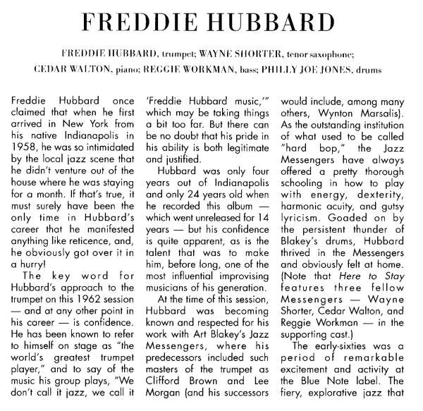 Freddie Hubbard : Here To Stay (CD, Album, RE, RM)