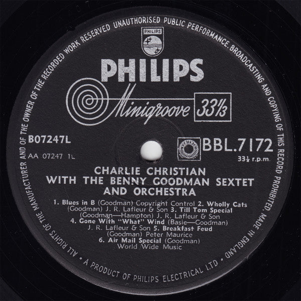 Charlie Christian With Benny Goodman Sextet And Benny Goodman And His Orchestra : With The Benny Goodman Sextet And Orchestra (LP, Comp)