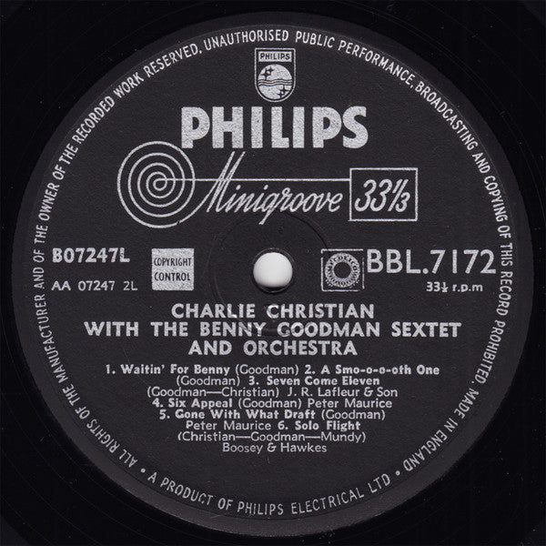 Charlie Christian With Benny Goodman Sextet And Benny Goodman And His Orchestra : With The Benny Goodman Sextet And Orchestra (LP, Comp)