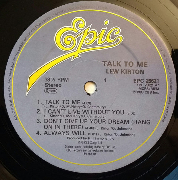 Lew Kirton : Talk To Me (LP, Album)