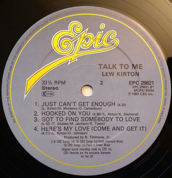 Lew Kirton : Talk To Me (LP, Album)
