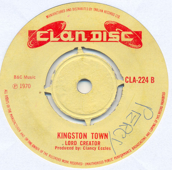 The Fabulous Flames / Lord Creator : Holly Holy / Kingston Town (7", Single, Pus)