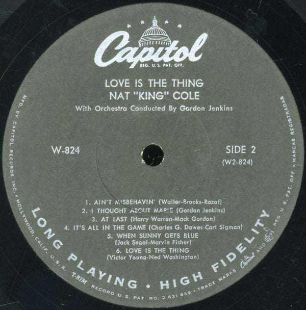 Nat King Cole : Love Is The Thing (LP, Album, Mono)