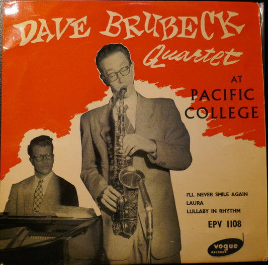 The Dave Brubeck Quartet : At Pacific College (7", EP, Mono)