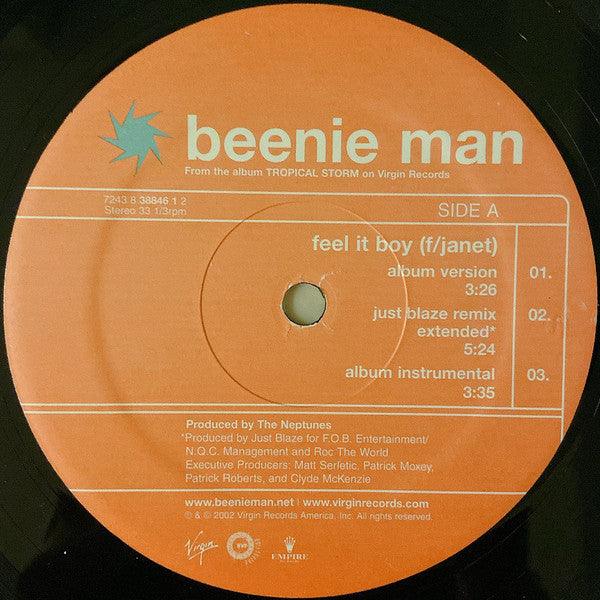 Beenie Man Feat. Janet* : Feel It Boy (12", Maxi)