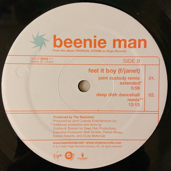 Beenie Man Feat. Janet* : Feel It Boy (12", Maxi)