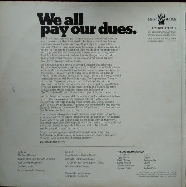 The Joe Thomas Group : Comin' Home (LP, Album)