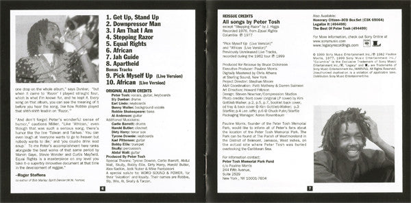 Peter Tosh : Equal Rights (CD, Album, RE, RM)