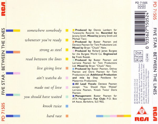 Five Star : Between The Lines (CD, Album)