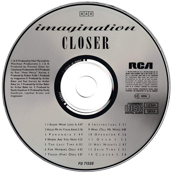 Imagination : Closer (CD, Album)