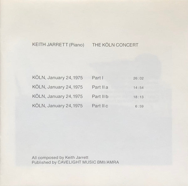 Keith Jarrett : The Köln Concert (CD, Album, RE, PMD)