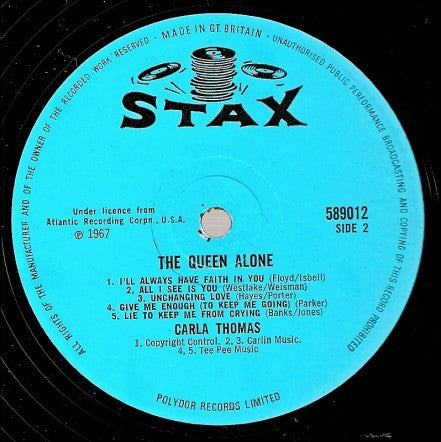 Carla Thomas : The Queen Alone (LP, Album, Mono)