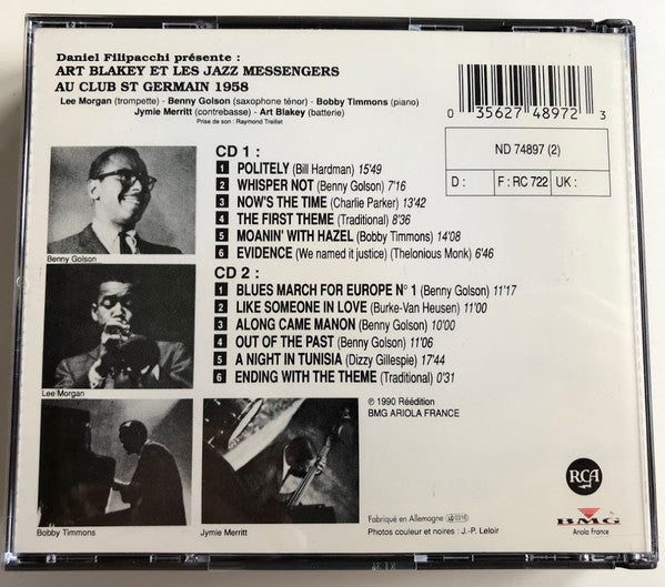 Art Blakey & The Jazz Messengers : A La Mémoire D'Art Blakey - Au Club St Germain 1958 (2xCD, Comp, RE)