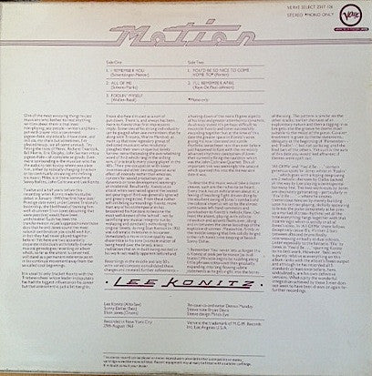Lee Konitz : Motion (LP, Album, Mono, RE)