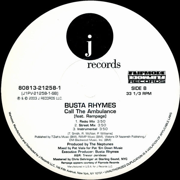 Busta Rhymes And Mariah Carey Feat. Flipmode Squad : I Know What You Want (12", Single)
