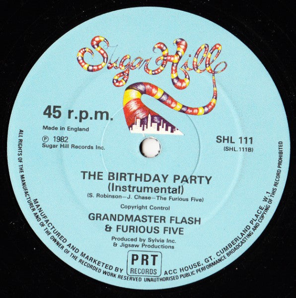 Grandmaster Flash & The Furious Five : It's Nasty (Genius Of Love) / The Birthday Party (12")
