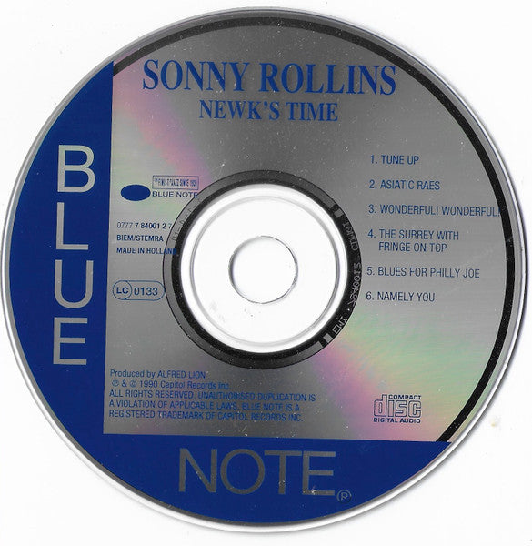 Sonny Rollins : Newk's Time (CD, Album, RE)