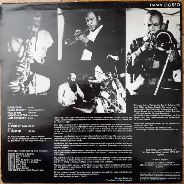 Elton Dean Quintet : The Bologna Tape (LP)