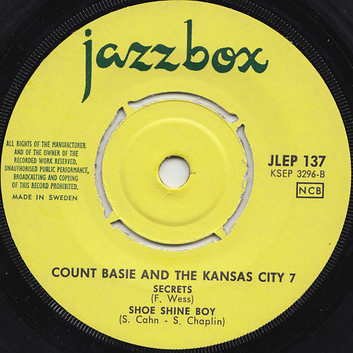 Duke Ellington Meets Coleman Hawkins / Count Basie And The Kansas City 7 : Mood Indigo / Secrets / Shoe Shine Boy (7", EP)