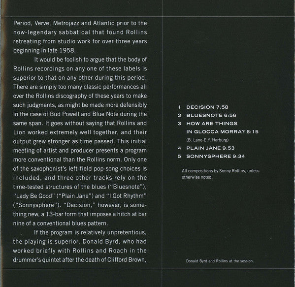 Sonny Rollins : Sonny Rollins Volume One (CD, Album, Mono, Copy Prot., RE, RM)