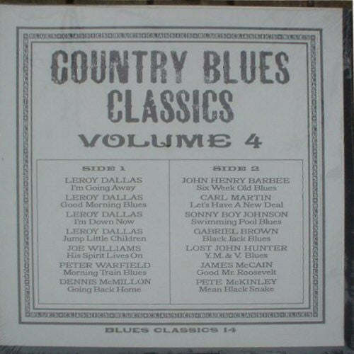 Various : Country Blues Classics Volume 4 (LP, Comp)