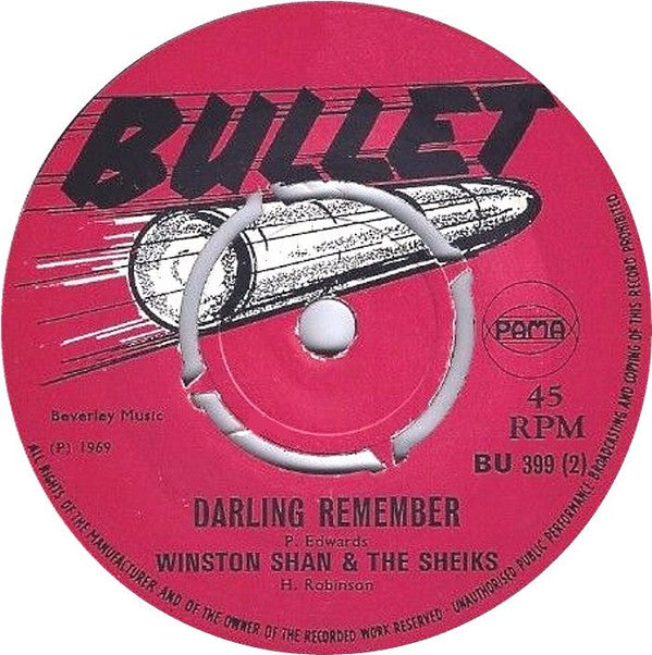 Winston Shan* And The Sheiks : Throw Me Corn / Darling Remember (7", Single)