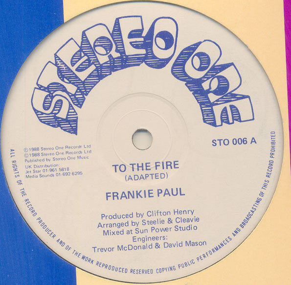 Frankie Paul / Dub Riley : To The Fire / Bothas Defeat (12")