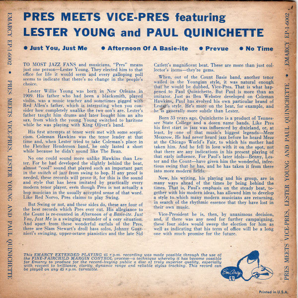 Pres (2) Meets Vice-Pres* : Pres Meets Vice-Pres (7", EP)