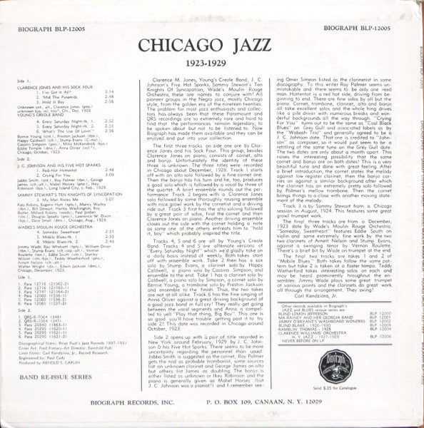 Various : Chicago Jazz 1923-1929 (LP, Comp)