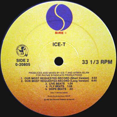 Ice-T : Somebody Gotta Do It / Our Most Requested Record (12", Maxi)
