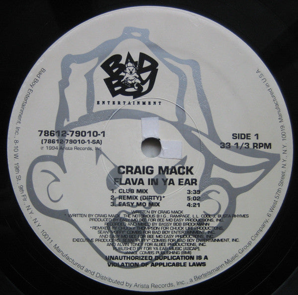 Craig Mack : Flava In Ya Ear (Remix) (12")