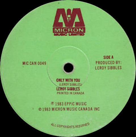 Leroy Sibbles : Only With You (12")