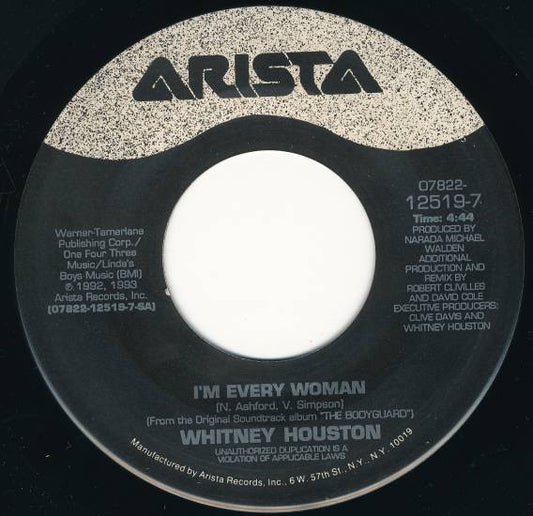 Whitney Houston : I'm Every Woman (7")