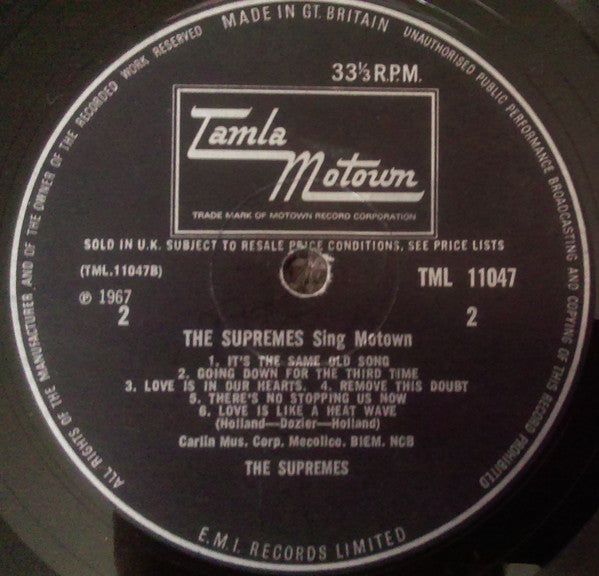 The Supremes : The Supremes Sing Motown (LP, Album, Mono)