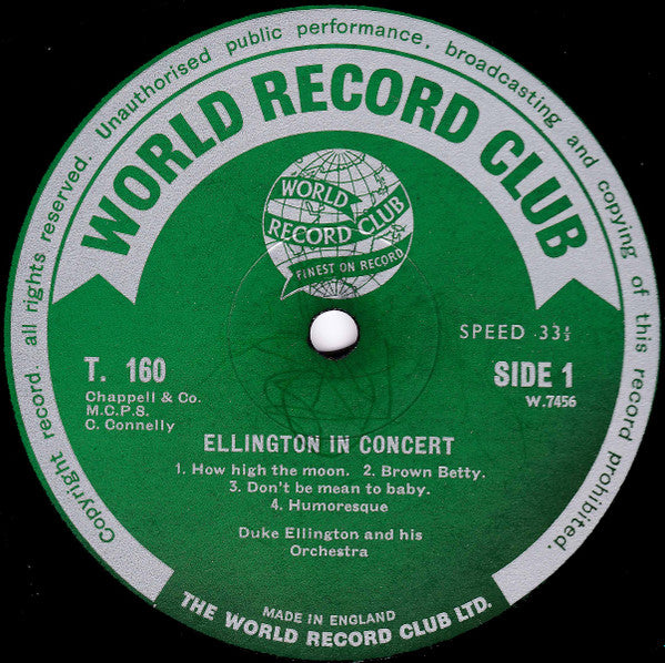 Duke Ellington : Ellington In Concert (LP, Album, Mono, Club)