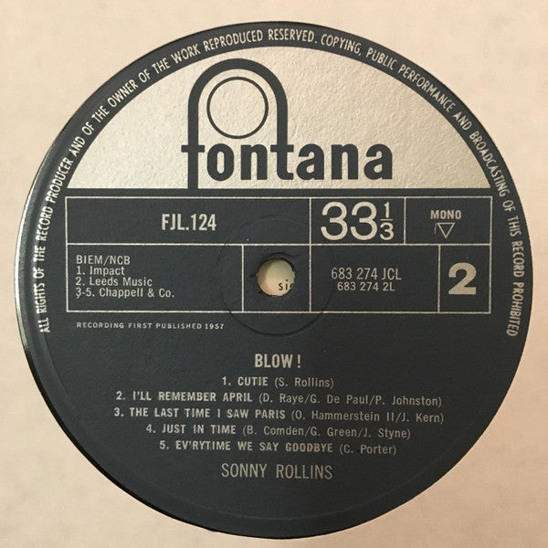 Sonny Rollins : Blow! (LP, Comp, Mono)